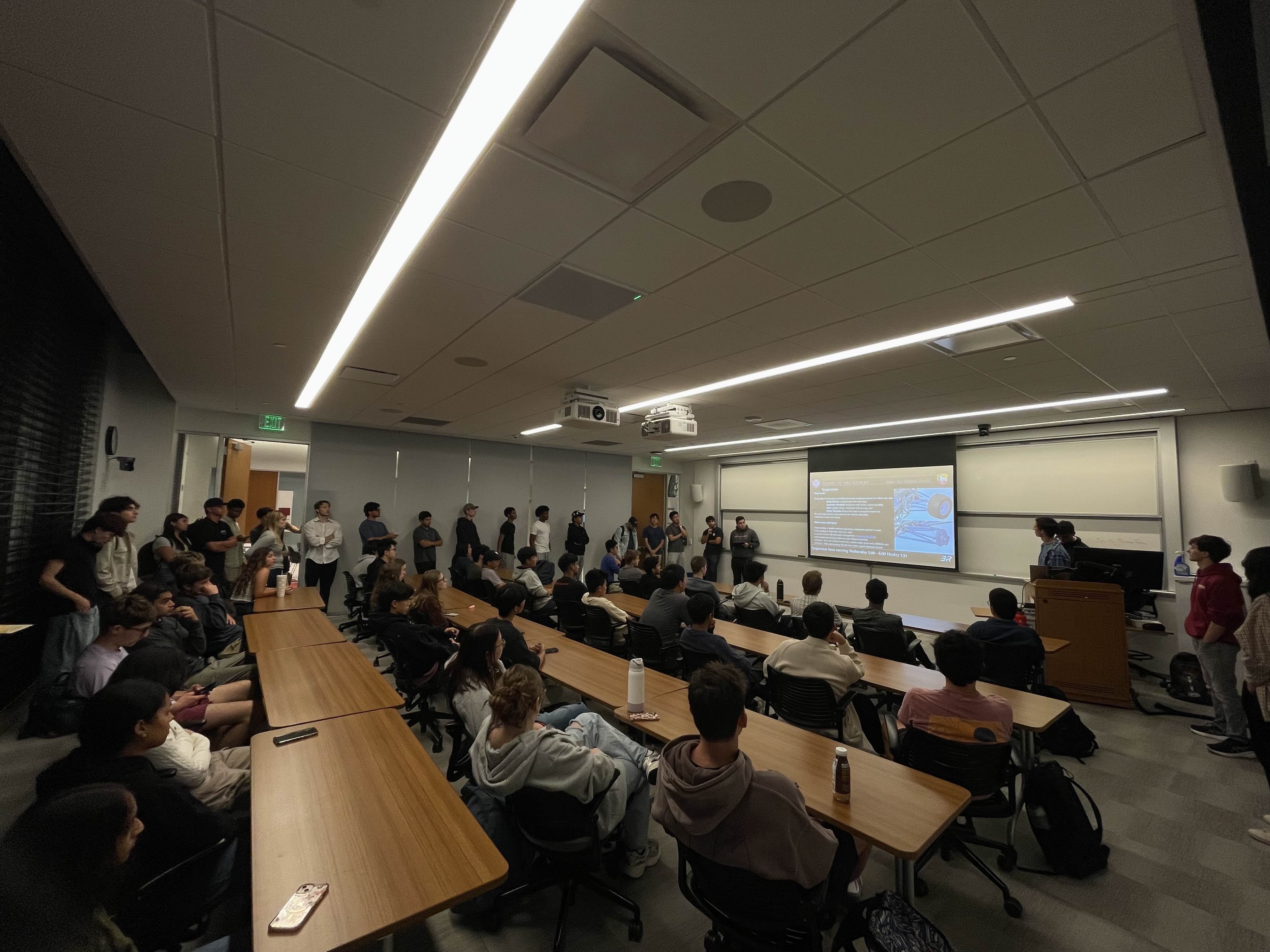 Bronco Racing team meeting